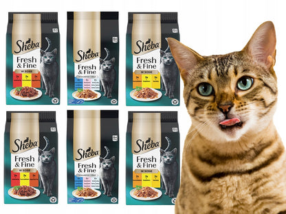Sheba Fresh&Fine mokra karma dla kota w saszetkach 36 x 50 g – mix smaków