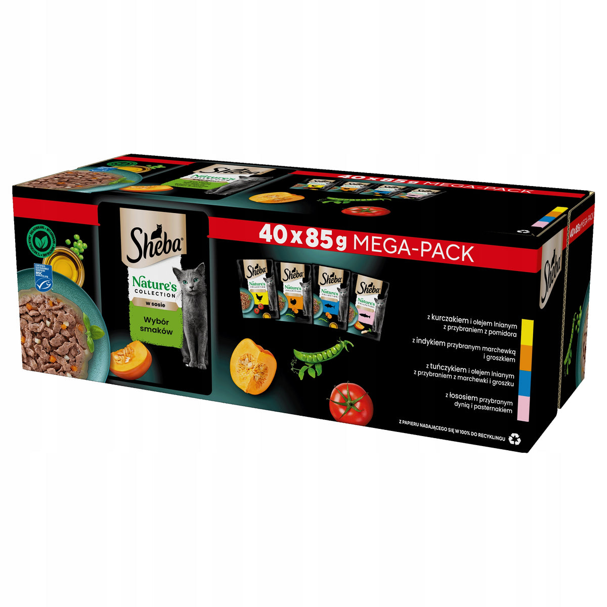 Sheba Nature's Collection mokra karma dla kota 40x85 g w sosie, bezzbożowa – mix smaków
