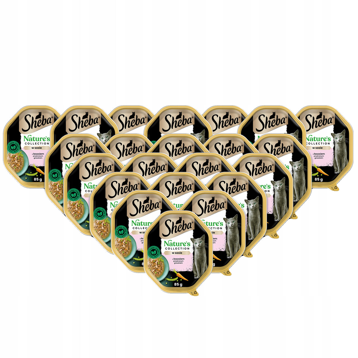 Sheba Nature's Collection mokra karma dla kota z łososiem w sosie – 22 tacki x 85 g