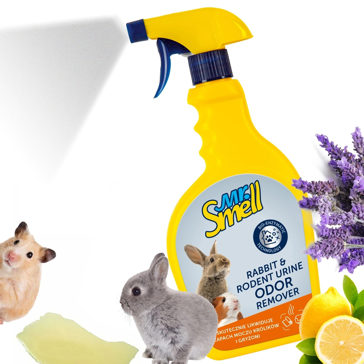 Mr. Smell neutralizator zapachu moczu gryzoni 500 ml – bioenzymatyczny spray dla chomika i królika