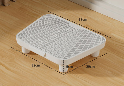 Stopień do kuwety dla kota 38 x 29 cm – schodek i mata na żwirek z tworzywa, biały