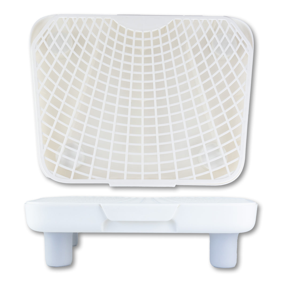 Stopień do kuwety dla kota 38 x 29 cm – schodek i mata na żwirek z tworzywa, biały