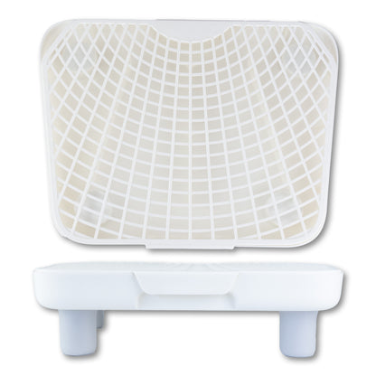 Stopień do kuwety dla kota 38 x 29 cm – schodek i mata na żwirek z tworzywa, biały