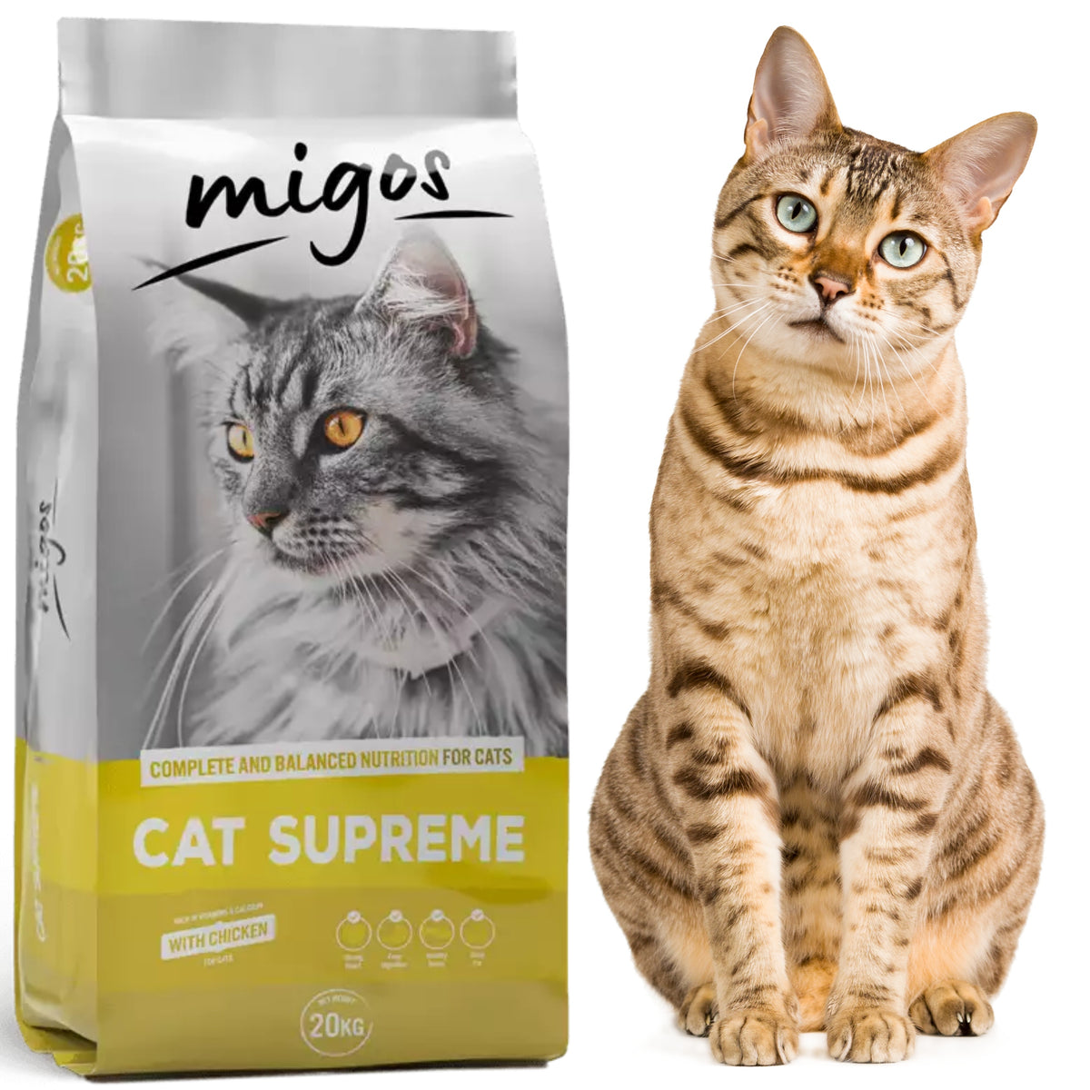 Migos Cat Supreme sucha karma dla kotów dorosłych 20 kg z tauryną – kurczak