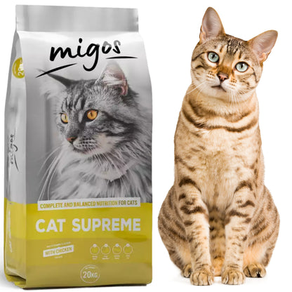 Migos Cat Supreme sucha karma dla kotów dorosłych 20 kg z tauryną – kurczak