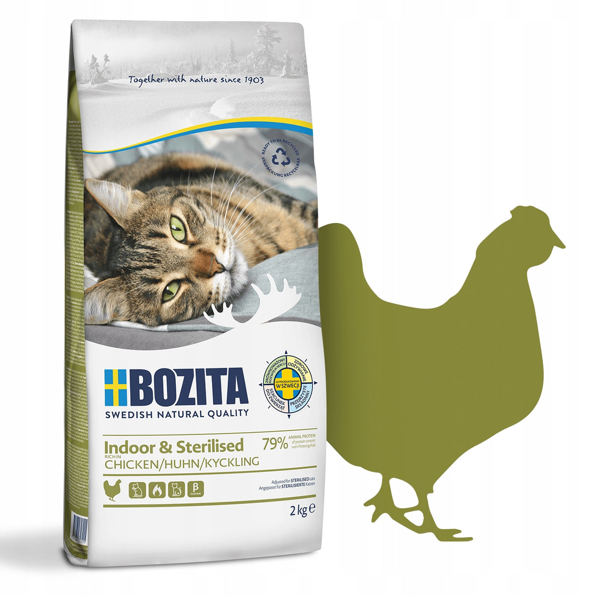 Bozita sucha karma dla kotów sterylizowanych 2 kg bezzbożowa – Indoor & Sterilised, kurczak