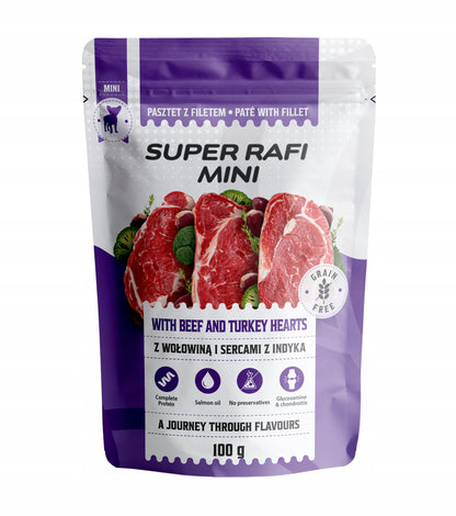 Super Rafi Mini mokra karma dla psa małych ras 20x100 g – bezzbożowa, mix smaków