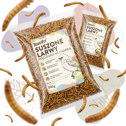 BirdFit suszone larwy mącznika młynarka 300 g – naturalny pokarm białkowy dla ptaków