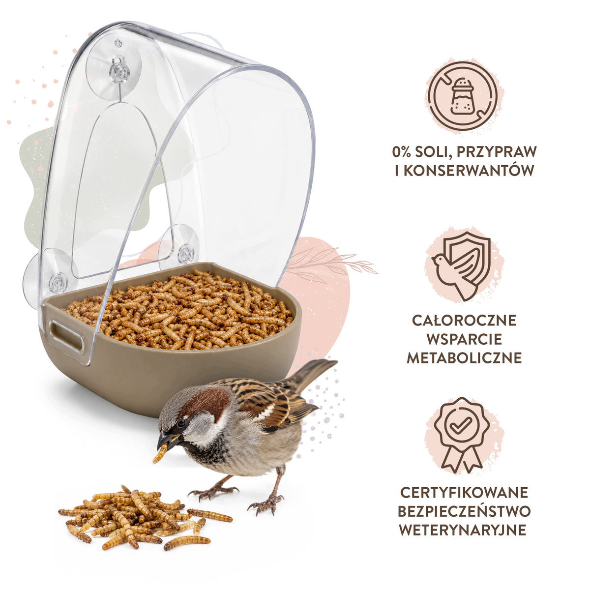 BirdFit suszone larwy mącznika młynarka 300 g – naturalny pokarm białkowy dla ptaków