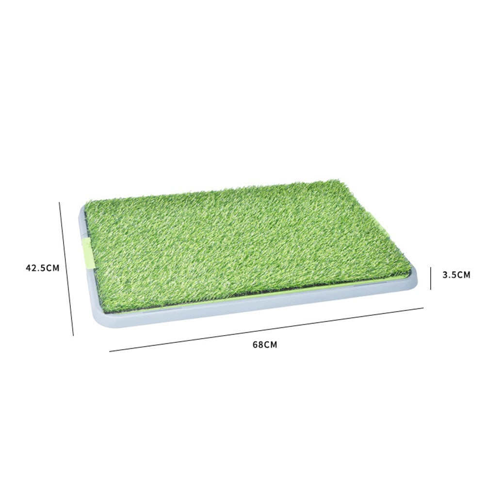 Toaleta dla psa ze sztuczną trawą 68 x 42,5 cm – kuweta z 2 matami, dla psów do 7 kg