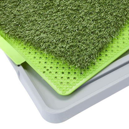 Toaleta dla psa ze sztuczną trawą 68 x 42,5 cm – kuweta z 2 matami, dla psów do 7 kg