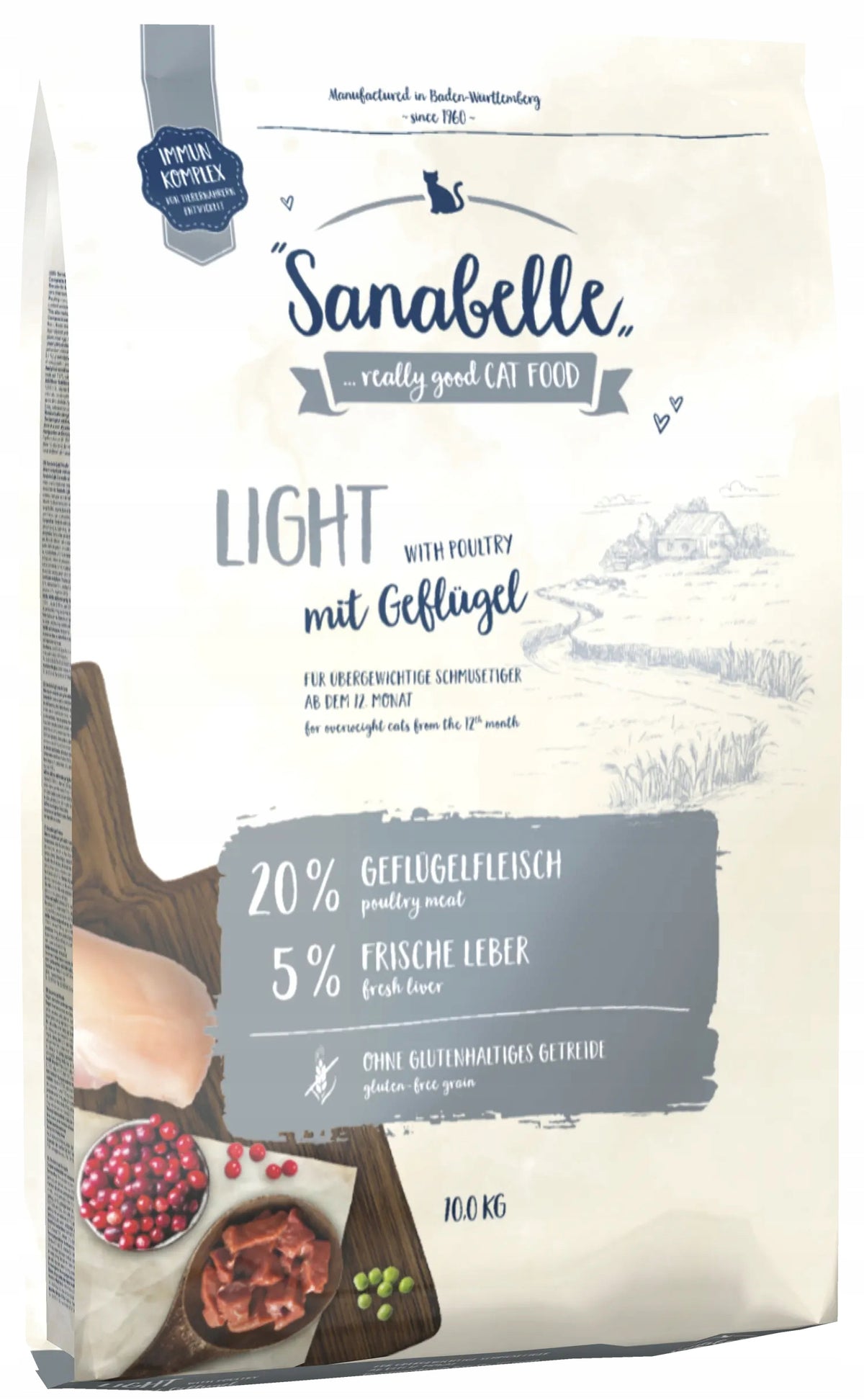 Sanabelle Light sucha karma dla kota z nadwagą 10 kg, 25% mięsa, bez pszenicy – kurczak