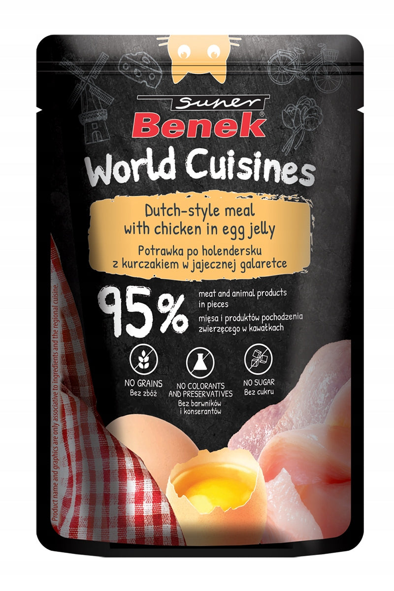 Super Benek Kuchnie Świata mokra karma dla kota w saszetkach 24 x 100 g – mix smaków