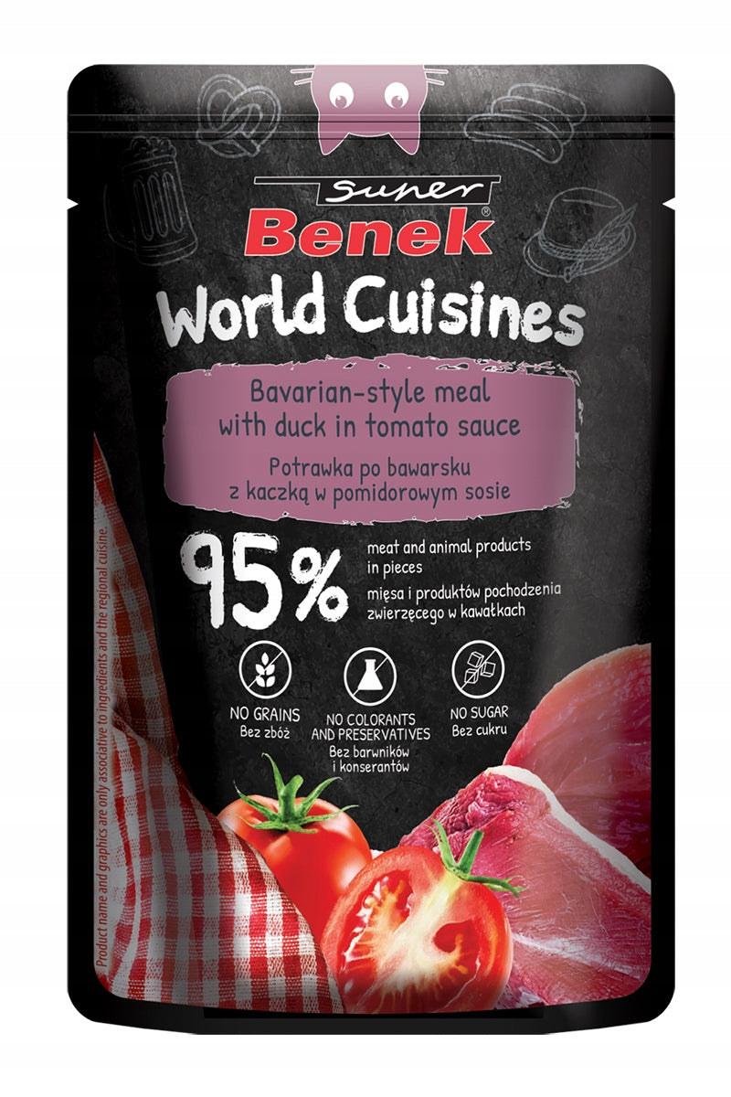 Super Benek Kuchnie Świata mokra karma dla kota w saszetkach 24 x 100 g – mix smaków