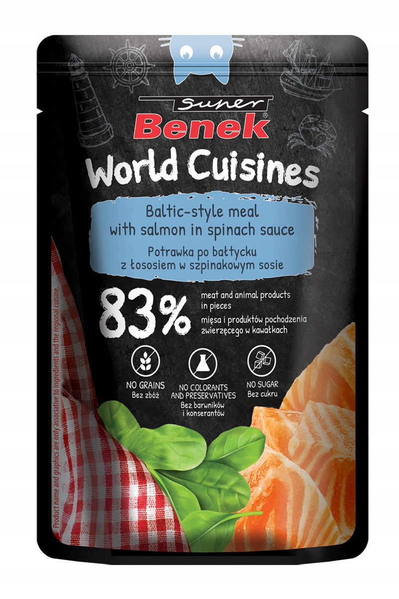 Super Benek Kuchnie Świata mokra karma dla kota w saszetkach 24 x 100 g – mix smaków