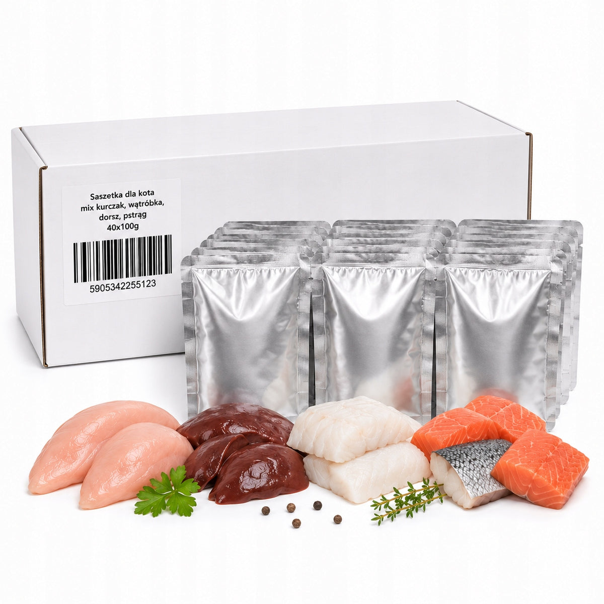 Tuf Tuf Mokra karma dla kota w saszetkach 40 x 100 g – mix smaków, dla kotów dorosłych