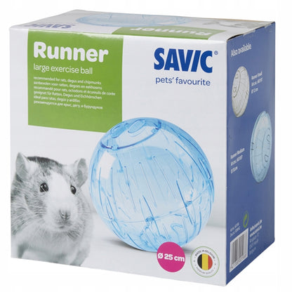 Savic Runner Medium kula do biegania dla chomika 18 cm – transparentna, z wentylacją
