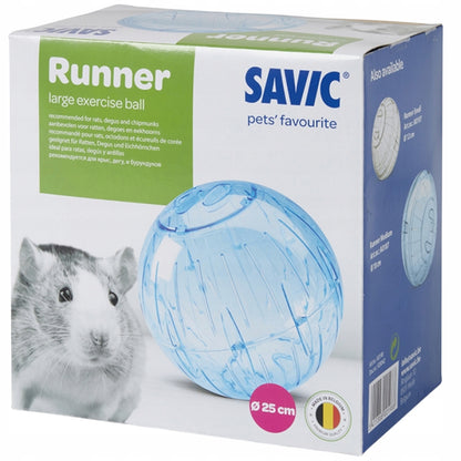 Savic Runner Large kula do biegania dla chomika 25 cm – przezroczyste tworzywo, wentylacja
