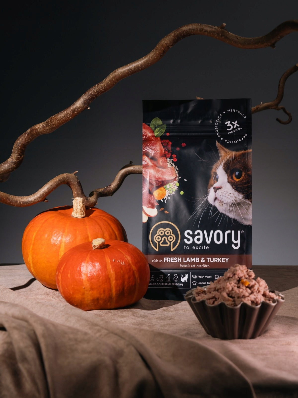 Savory karma sucha dla kota sensitive 2 kg – bezzbożowa, jagnięcina i indyk, dla dorosłych