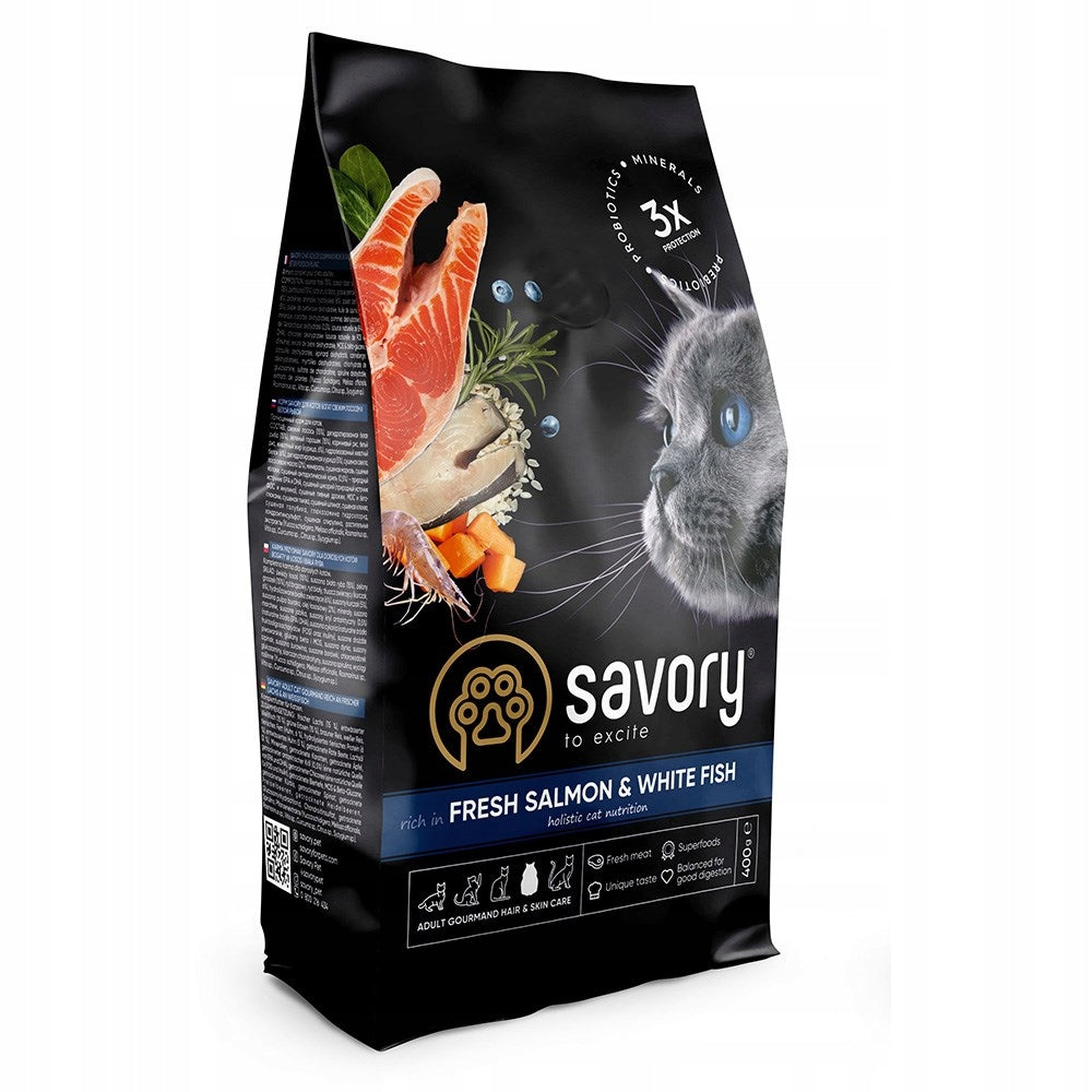 Savory karma sucha dla kota dorosłego 2 kg bezzbożowa – świeży łosoś i biała ryba