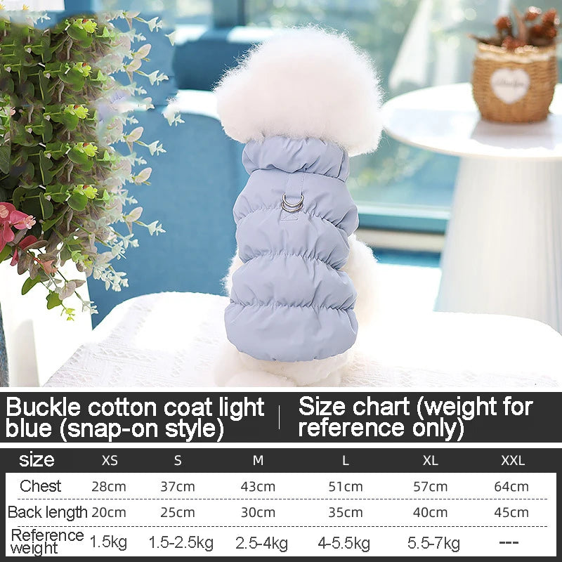 Puchowa kurtka dla małego psa i kota — dla pupili 1,5–7 kg