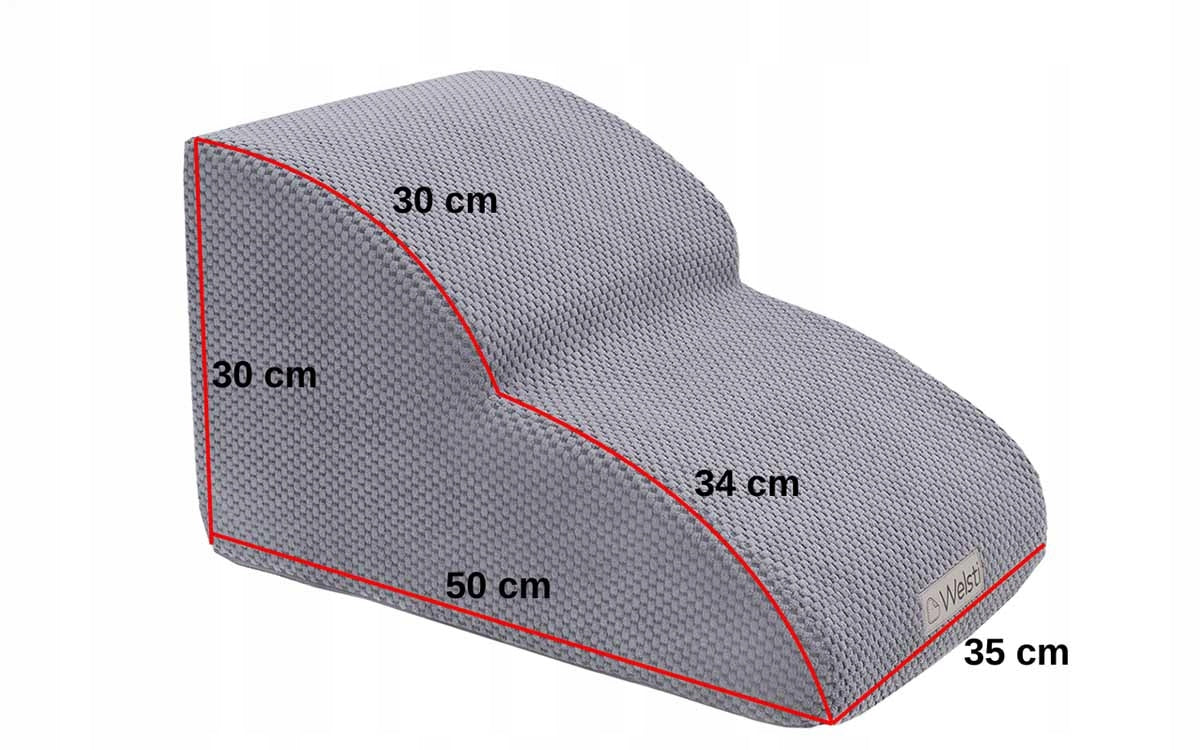 Welsti Schodki dla psa 30 cm z pianki, 2 stopnie, zdejmowany pokrowiec – szare
