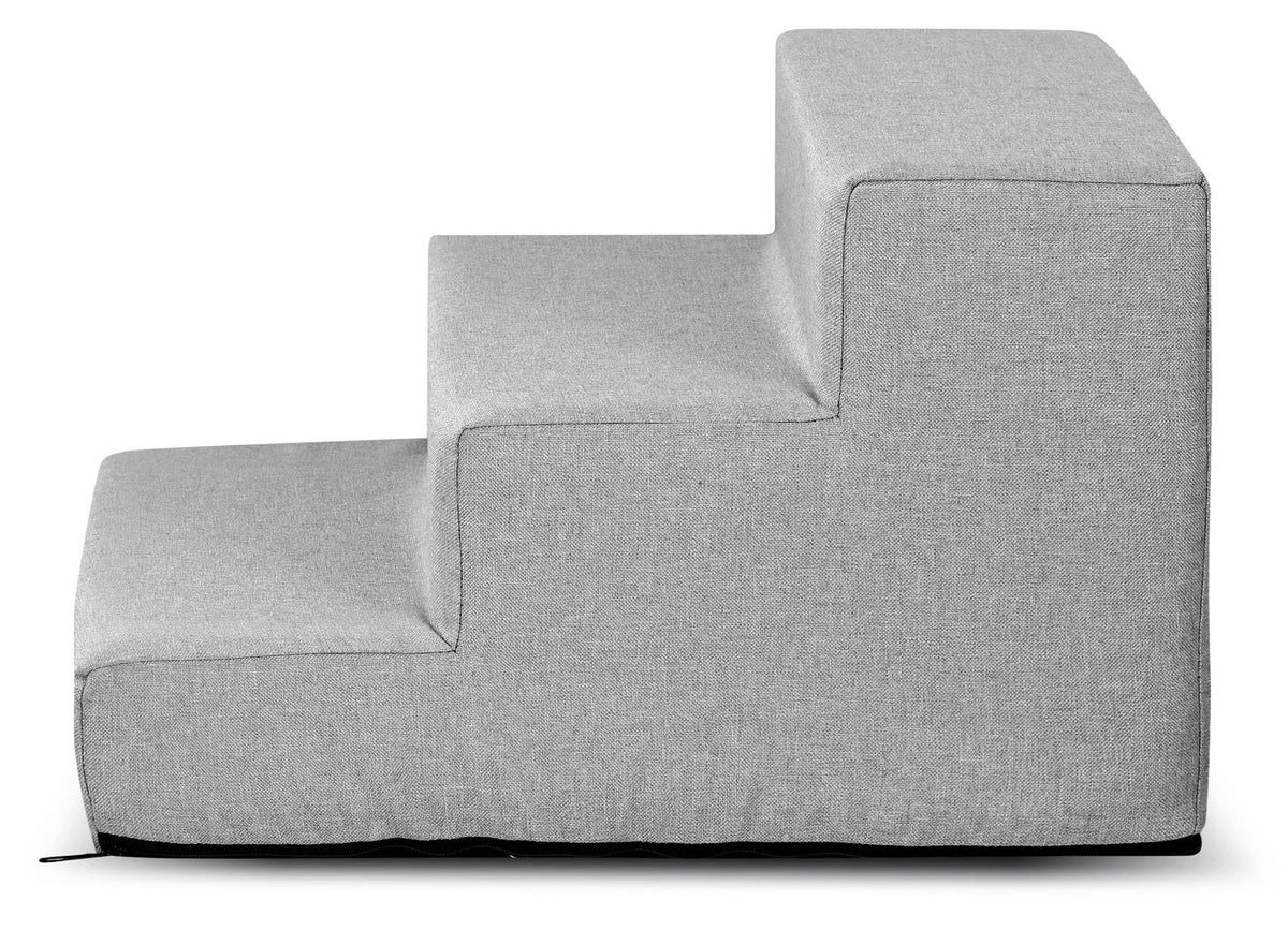 BuySpace Schody dla psa i kota 3 stopnie 45 x 30 x 30 cm, antypoślizgowe, pianka – szare