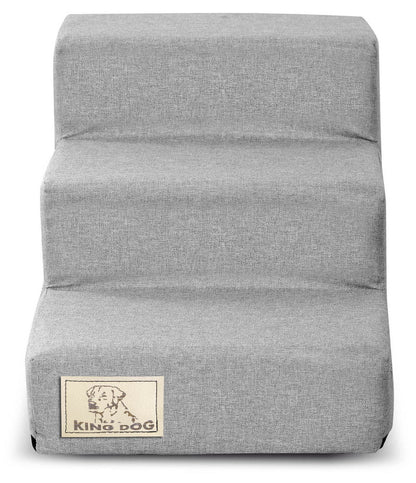 BuySpace Schody dla psa i kota 3 stopnie 45 x 30 x 30 cm, antypoślizgowe, pianka – szare