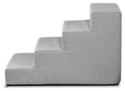 Schody dla psa i kota 4-stopniowe 60 x 40 x 30 cm, wodoodporny pokrowiec – szare