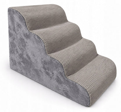 Schody dla psa piankowe 4 stopnie 57 x 40 x 33 cm ze zdejmowanym pokrowcem – beżowe
