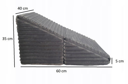Schody podest dla psa i kota 2w1 SOFT STEP, rampa i pufa z pianki, 40 cm – sztruks grafit