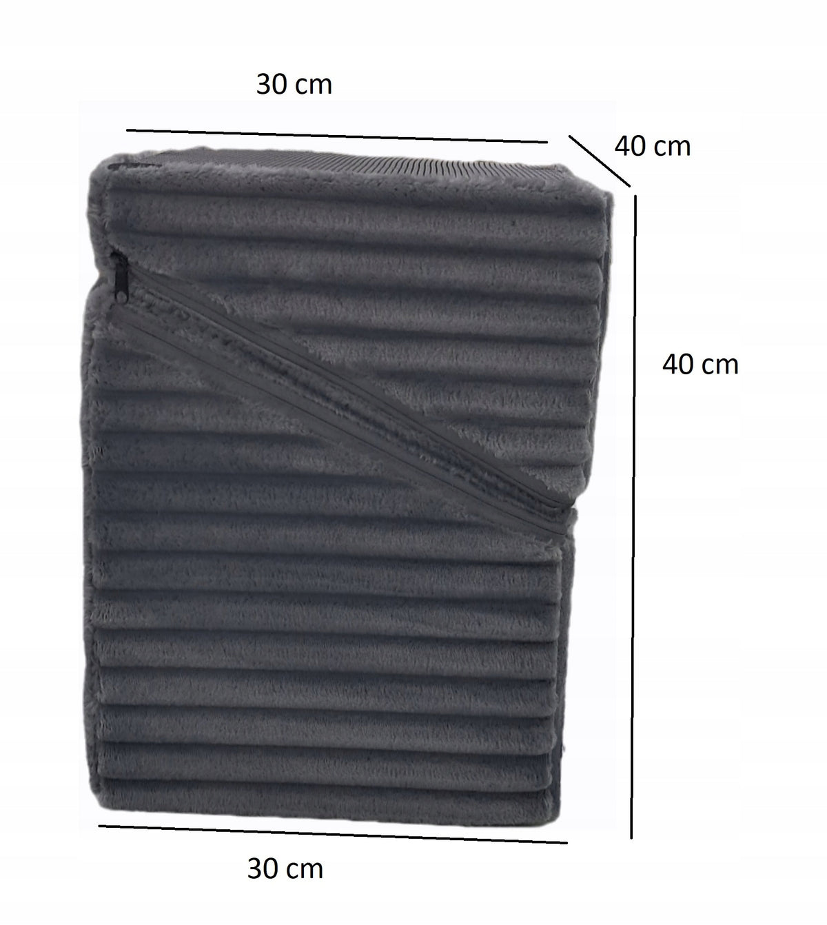Schody podest dla psa i kota 2w1 SOFT STEP, rampa i pufa z pianki, 40 cm – sztruks grafit