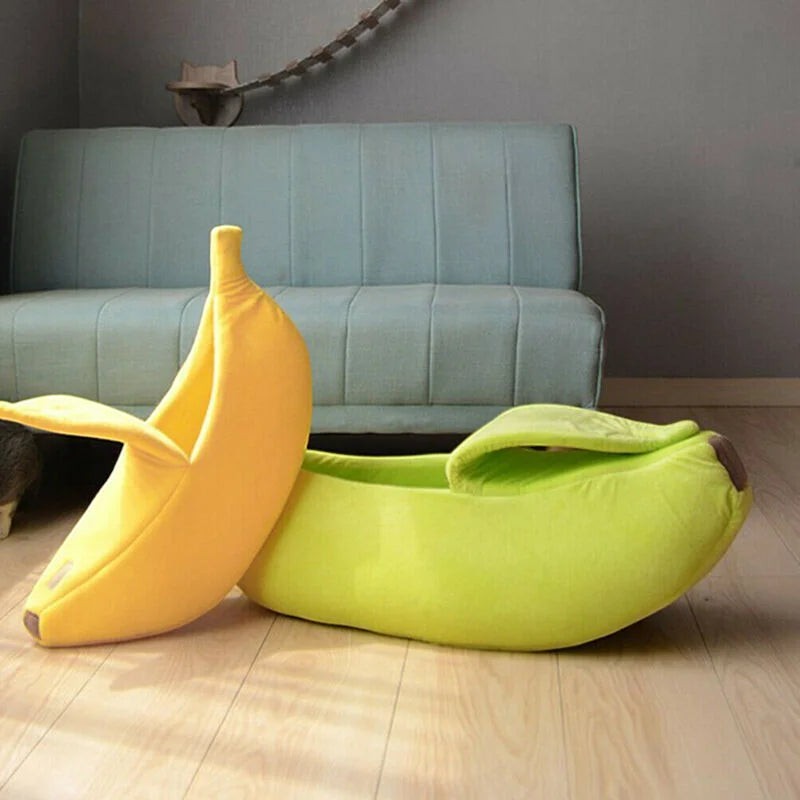 Legowisko w kształcie banana dla kota miękkie i ciepłe wielokolorowe