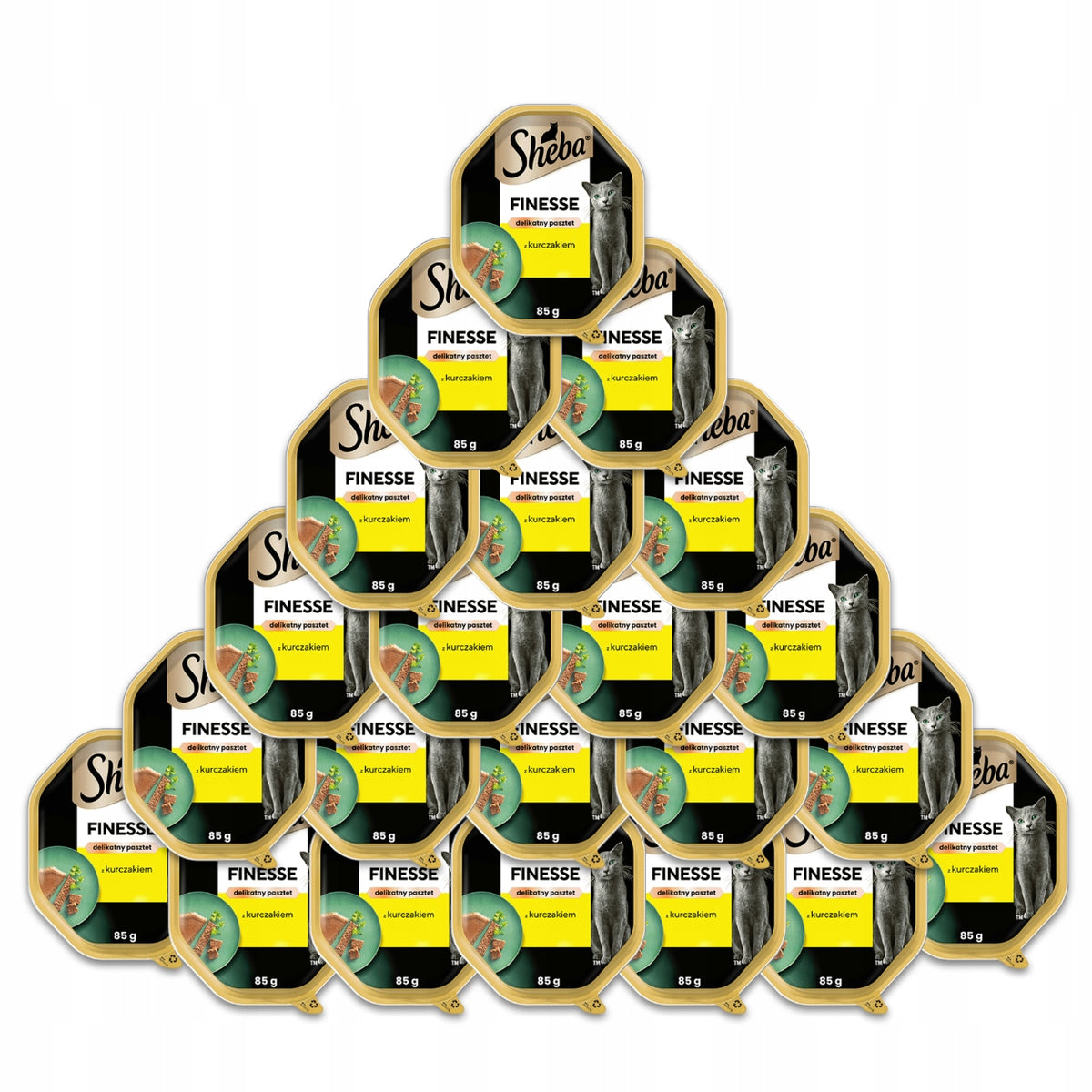Sheba Finesse mokra karma dla kota z kurczakiem 22 x 85 g – pasztet w tacce, dla dorosłych
