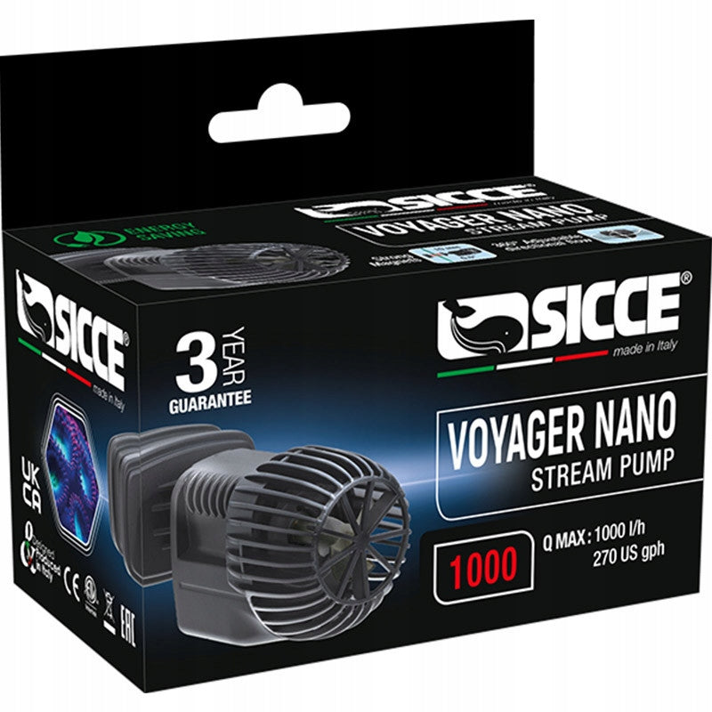 Sicce Voyager Nano 1000 pompa cyrkulacyjna do akwarium 1000 l/h, mocowanie magnetyczne – czarna