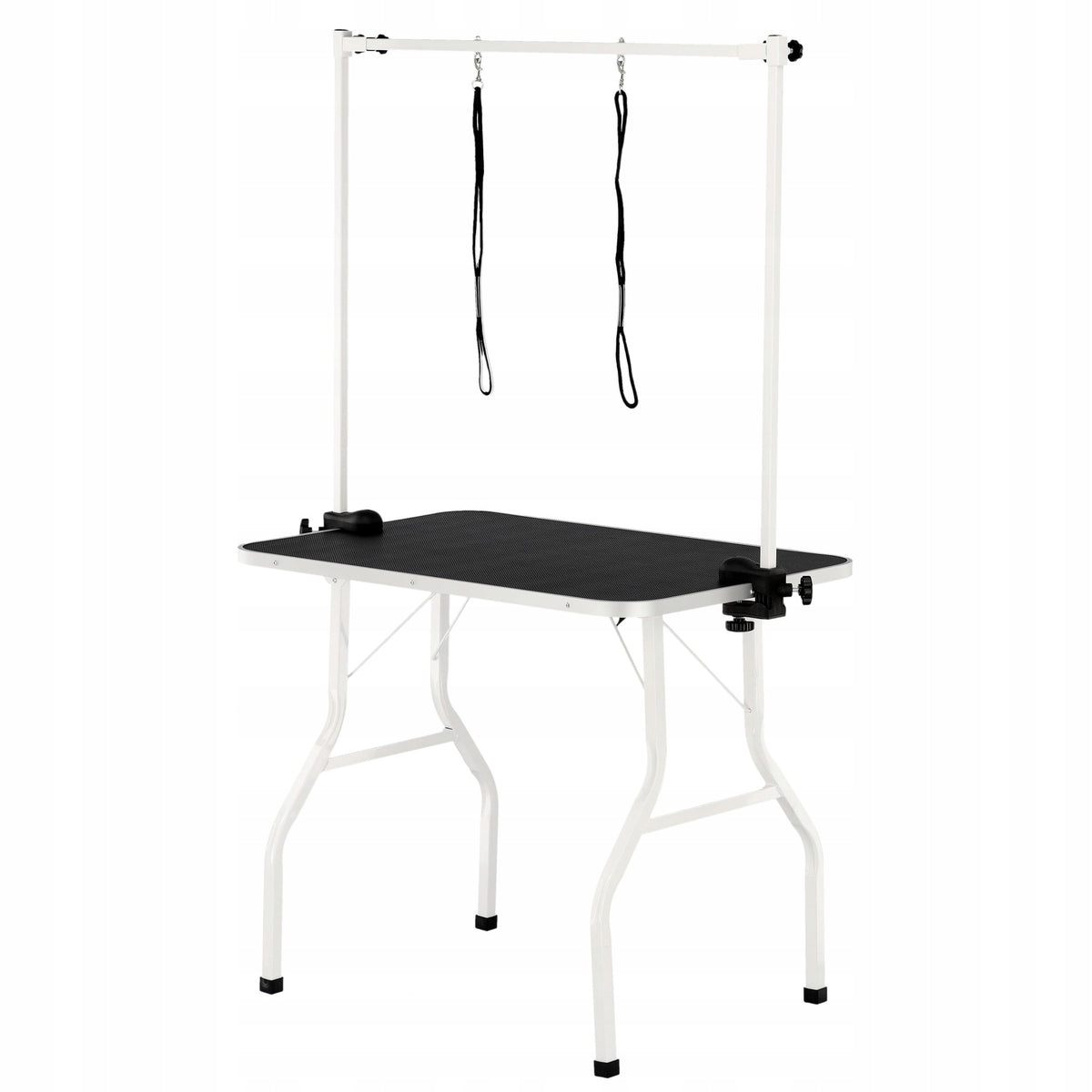 Calissimo Stół groomerski składany 90 x 76 cm z wysięgnikiem i 2 smyczami – dla psów