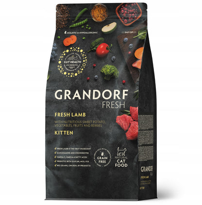 Grandorf Fresh Lamb Kitten sucha karma dla kociąt 2 kg – bezzbożowa, świeża jagnięcina