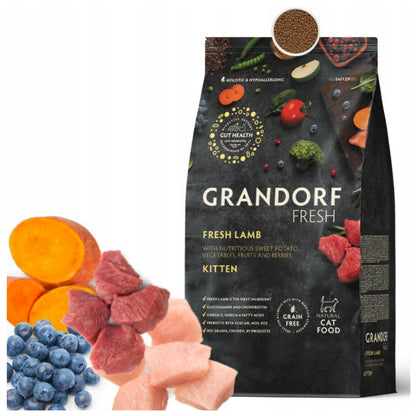 Grandorf Fresh Lamb Kitten sucha karma dla kociąt 2 kg – bezzbożowa, świeża jagnięcina
