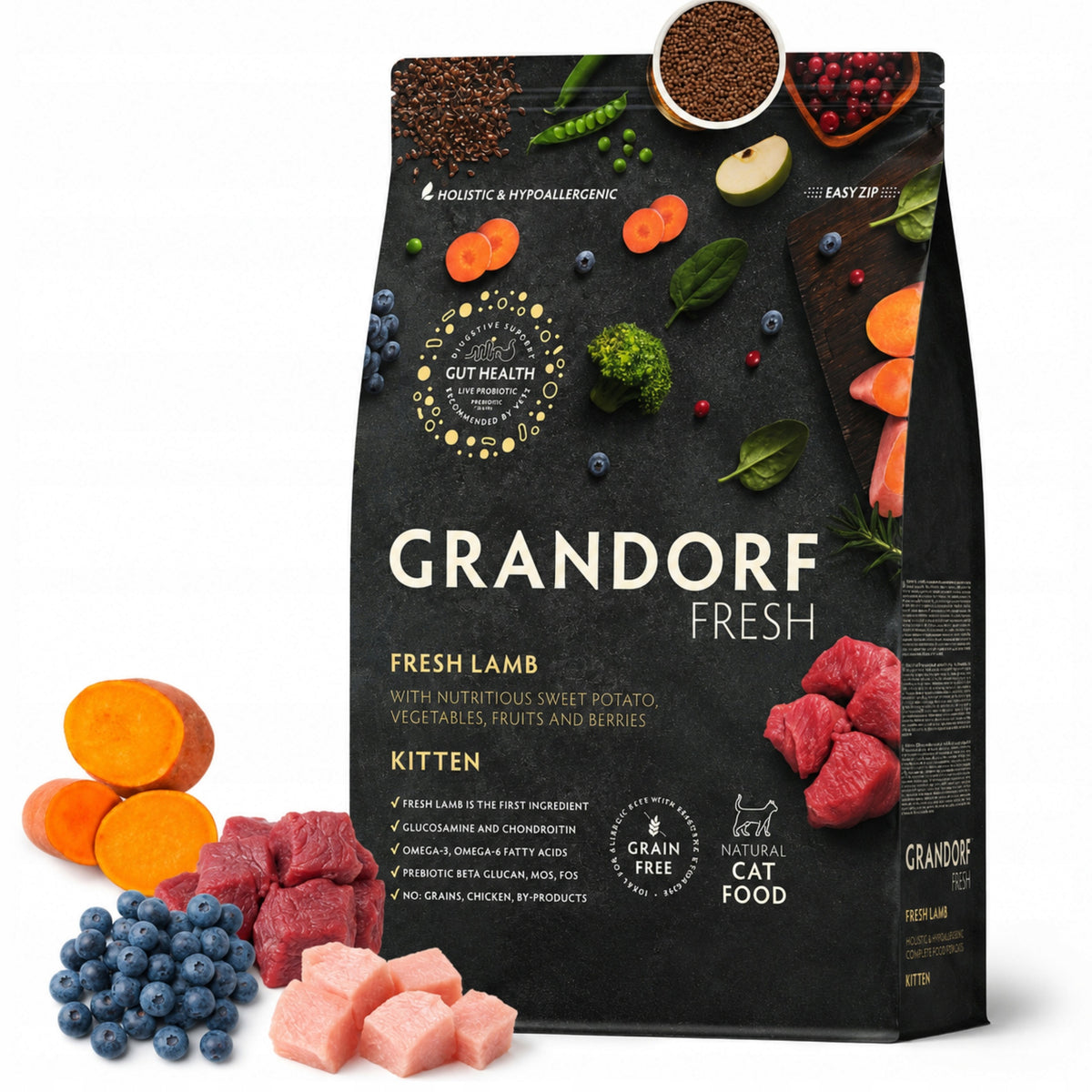 Grandorf Fresh Lamb Kitten sucha karma dla kociąt 2 kg – bezzbożowa, świeża jagnięcina
