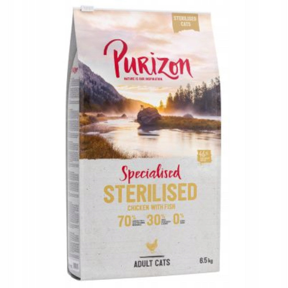Purizon Adult Sterilised sucha karma dla kota 6,5 kg – bezzbożowa, kurczak i ryba