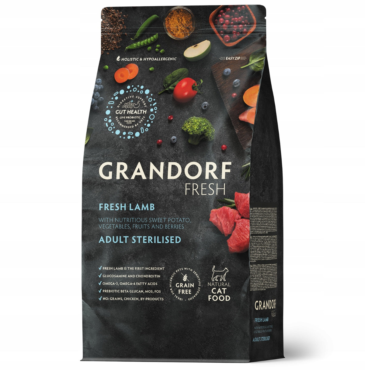 Grandorf Fresh Lamb sucha karma dla kota sterylizowanego 2 kg – bezzbożowa, jagnięcina