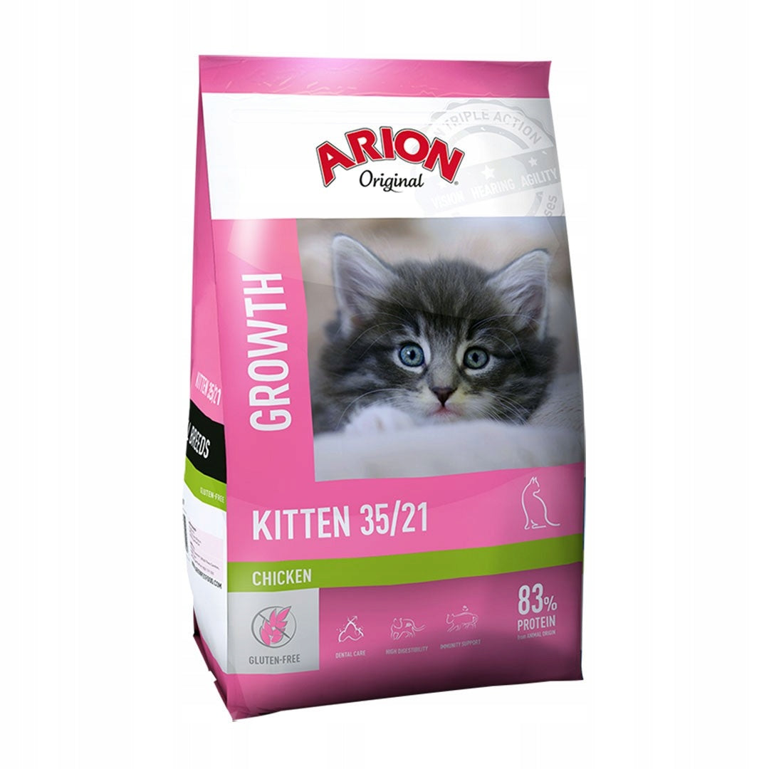 Arion Original Kitten sucha karma dla kociąt 2 kg z kurczakiem – bez zbóż, z prebiotykiem