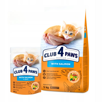 Club 4 Paws Premium sucha karma dla kociąt z łososiem 5 kg – wysokobiałkowa, Omega-3