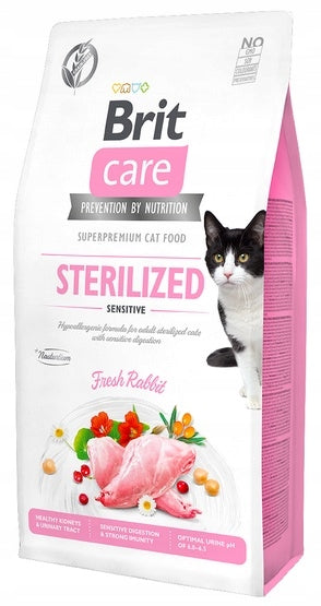 Brit Care Cat Sterilised Sensitive sucha karma dla kota 2 kg – bezzbożowa, królik