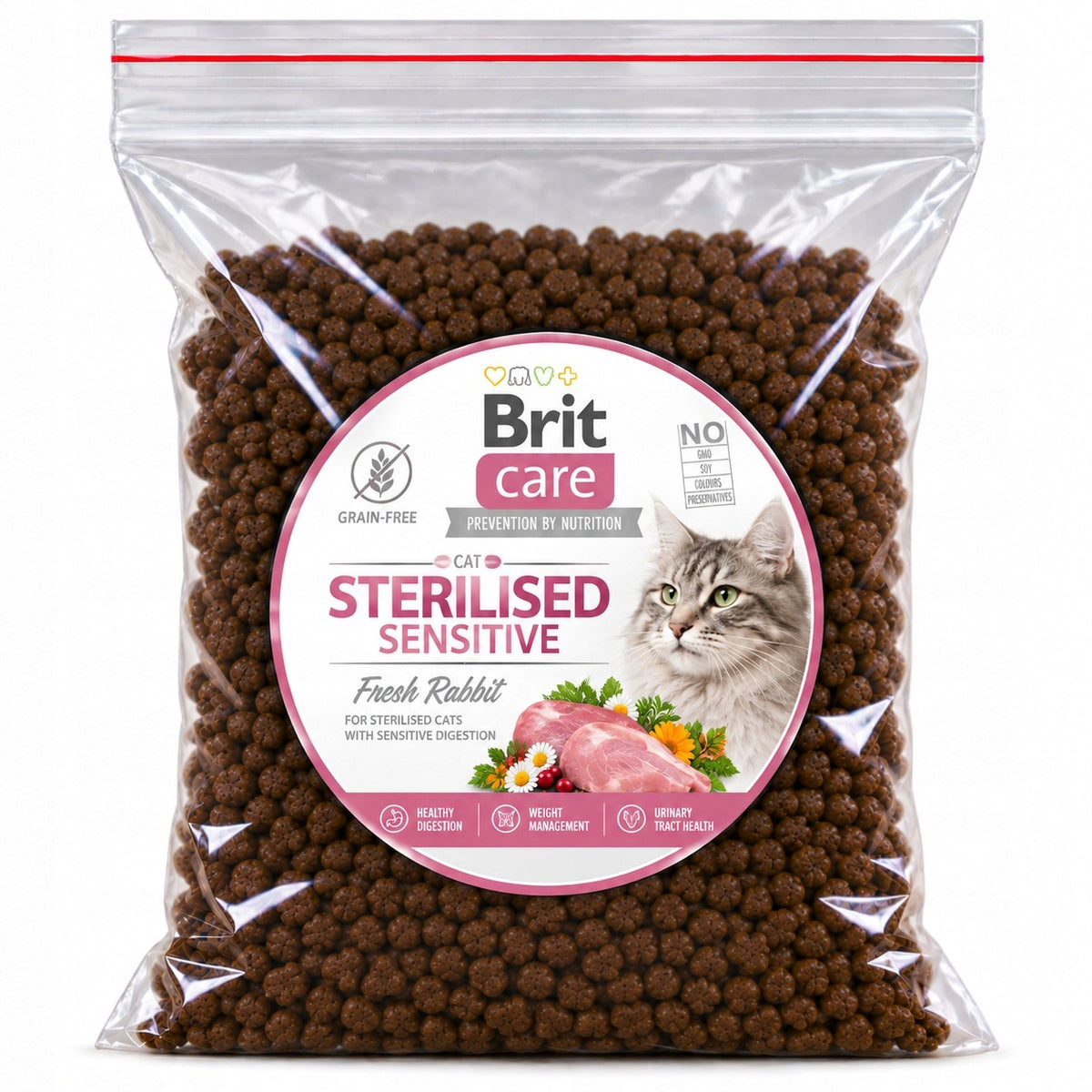 Brit Care Cat Sterilised Sensitive sucha karma dla kota 2 kg – bezzbożowa, królik