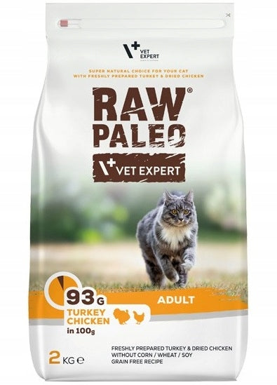 Raw Paleo Adult Cat sucha karma dla kotów dorosłych 2 kg bezzbożowa – indyk z kurczakiem