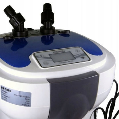 SunSun HW-3000 filtr kubełkowy do akwarium 120-1500 l z lampą UV-C 9 W – 3000 l/h
