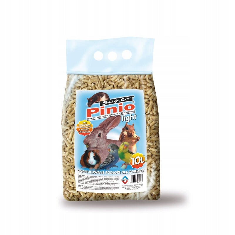 Super Pinio Light pellet drewniany 10 l – granulowane podłoże dla gryzoni i królików