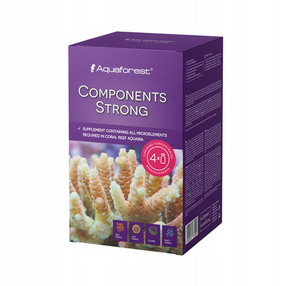 Aquaforest Components Strong 4 x 250 ml – mikroelementy do metody Ballinga, akwarium rafowe