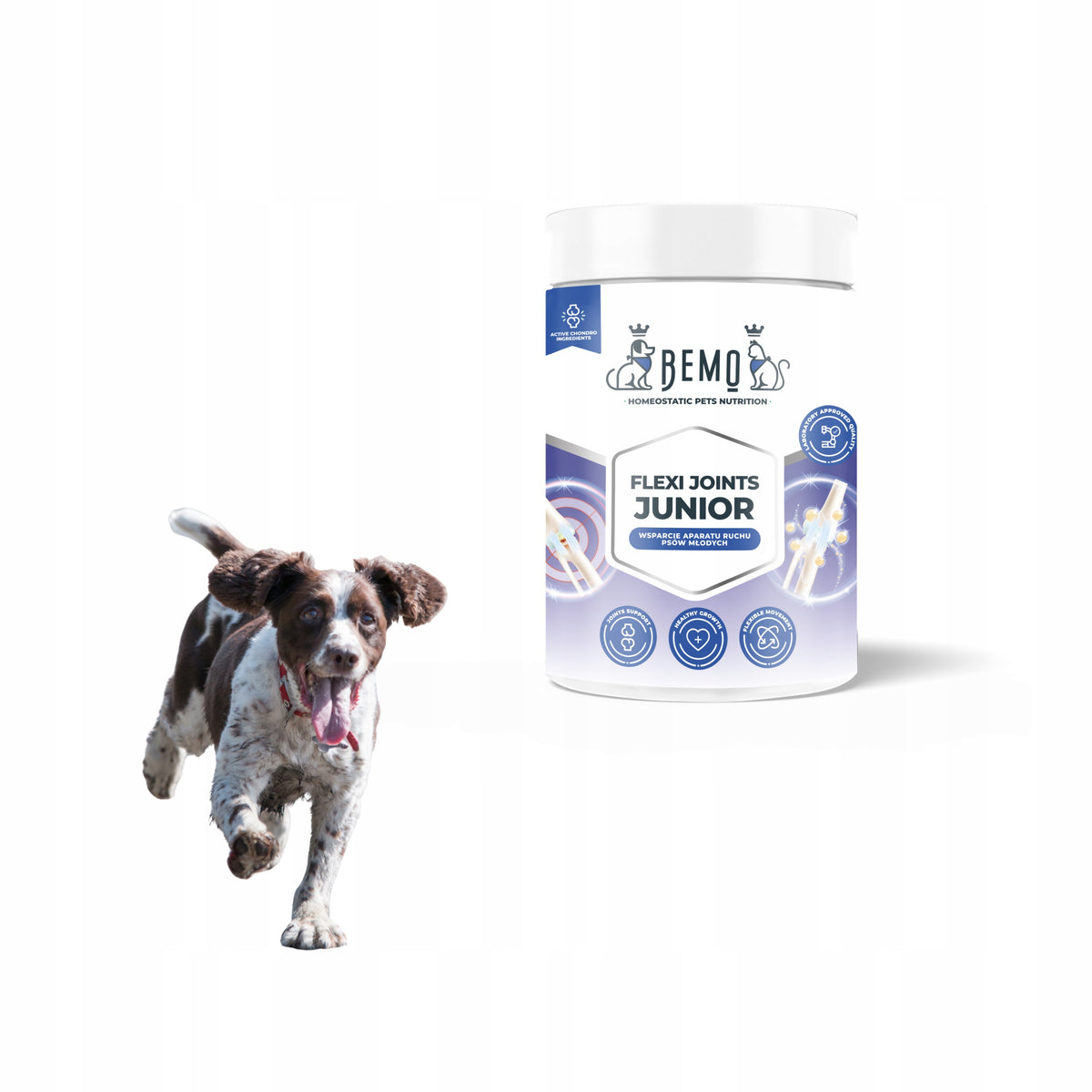 BEMO Flexi Joints Junior suplement na stawy dla psa 150 g – kolagen dla młodych psów, proszek